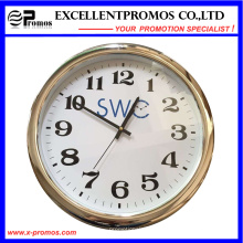 Custom Logo impresión de plástico redondo reloj de pared (item23)